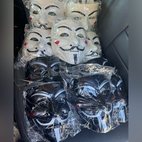 Other - Lot of 10 Halloween guy fawkes anonymous hacker face masks 5 black 5 white